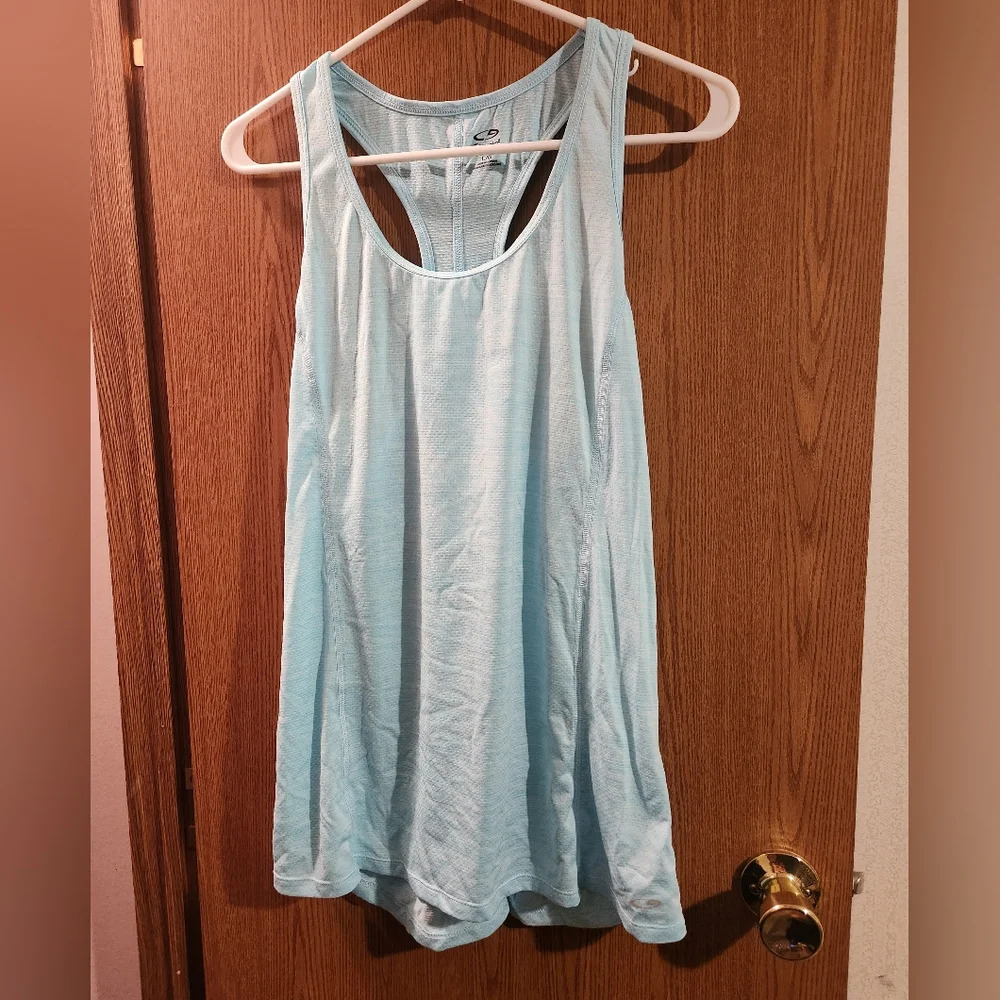 💓 3/$15 Champion Size Large Blue Women's Racerback Tank Top - Picture 2 of 8